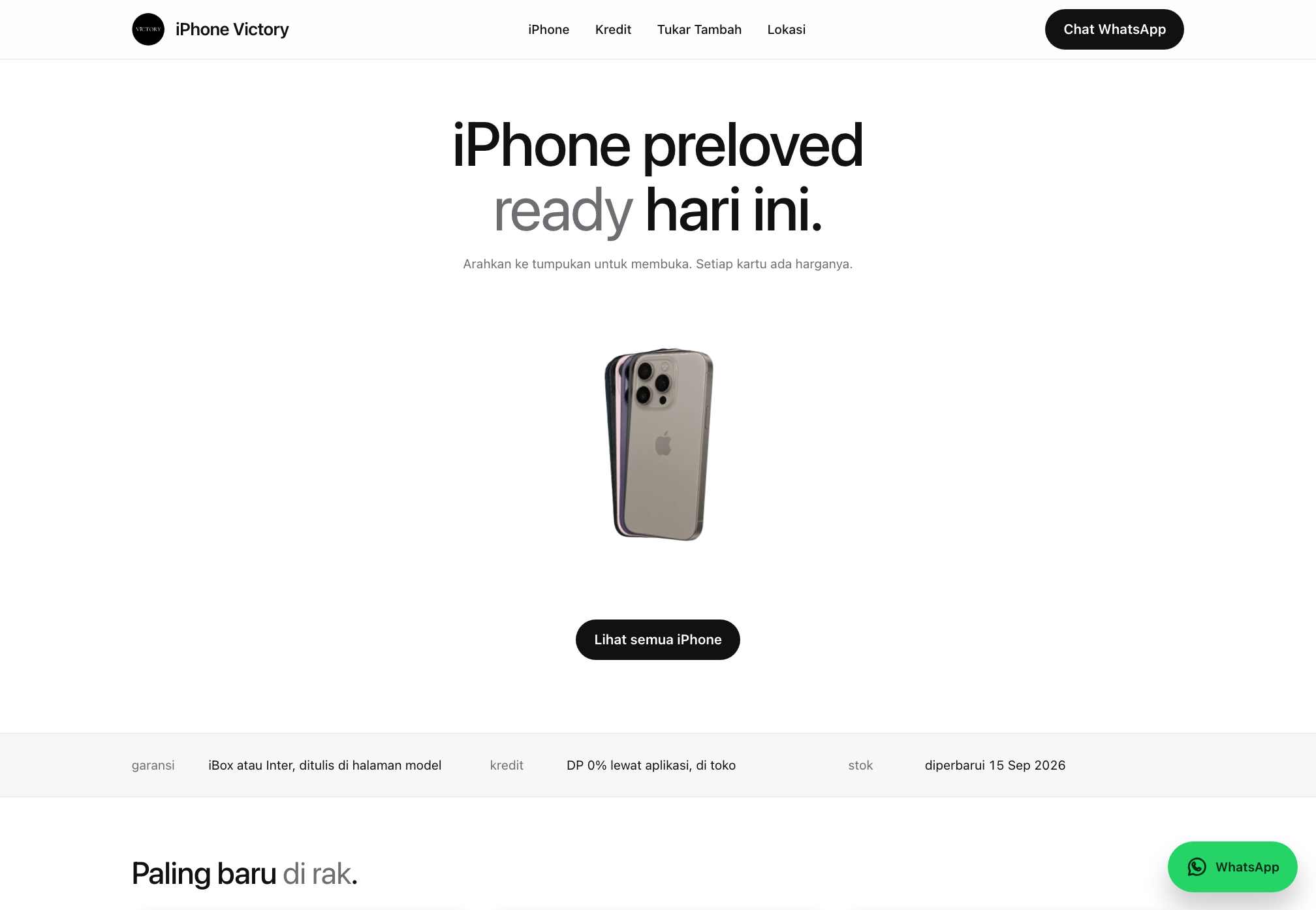 Website katalog iPhone Victory